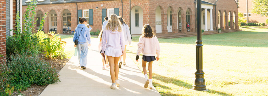 Canterbury students walking on campus.