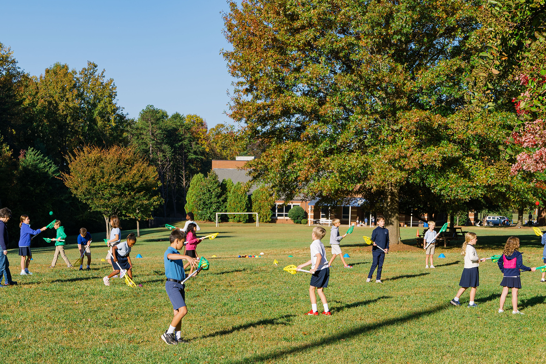 Students playing sports on Canterbury campus